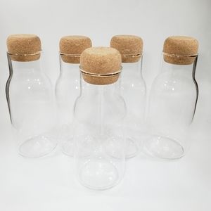 Lot of 5 Modern Farmhouse Spice Glass Jars Bottles